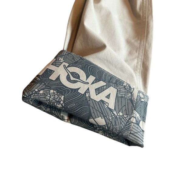 Hoka One One Transport Pants Khaki Fold Over Classic Casual Size Small Women NWT - Picture 12 of 15